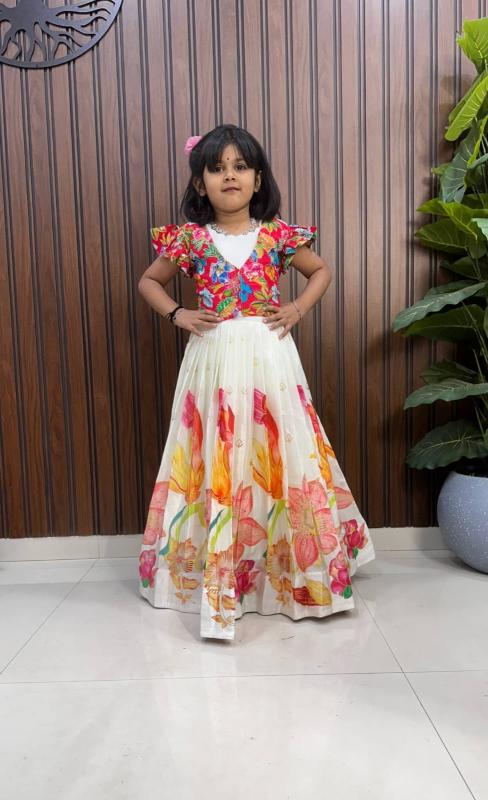 kids gown silk Orange Kids fashion market in Hyderabad